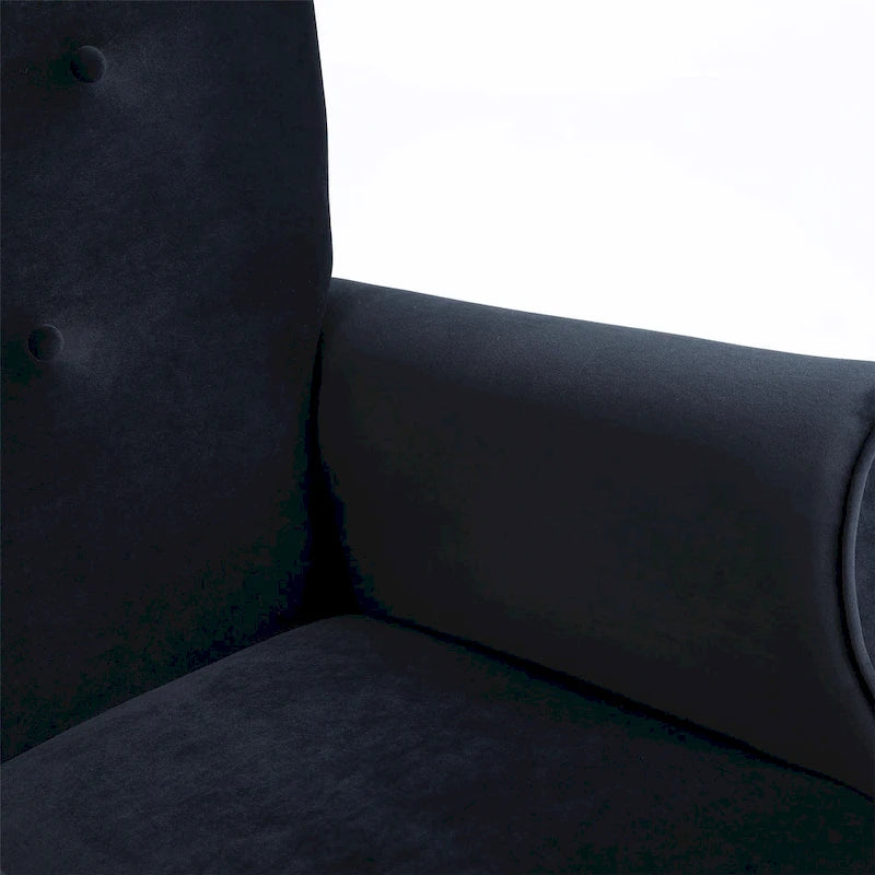 Fauteuil à bascule haut de gamme en velours capitonné — Orange / Rose / Gris / Beige / Violet / Noir, Simple