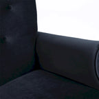 Fauteuil à bascule haut de gamme en velours capitonné — Orange / Rose / Gris / Beige / Violet / Noir, Simple