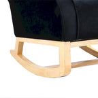 Fauteuil à bascule haut de gamme en velours capitonné — Orange / Rose / Gris / Beige / Violet / Noir, Simple