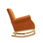 Fauteuil à bascule haut de gamme en velours capitonné — Orange / Rose / Gris / Beige / Violet / Noir, Simple