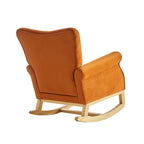 Fauteuil à bascule haut de gamme en velours capitonné — Orange / Rose / Gris / Beige / Violet / Noir, Simple