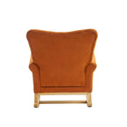 Fauteuil à bascule haut de gamme en velours capitonné — Orange / Rose / Gris / Beige / Violet / Noir, Simple