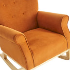 Fauteuil à bascule haut de gamme en velours capitonné — Orange / Rose / Gris / Beige / Violet / Noir, Simple
