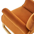 Fauteuil à bascule haut de gamme en velours capitonné — Orange / Rose / Gris / Beige / Violet / Noir, Simple