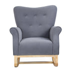 Fauteuil à bascule haut de gamme en velours capitonné — Orange / Rose / Gris / Beige / Violet / Noir, Simple