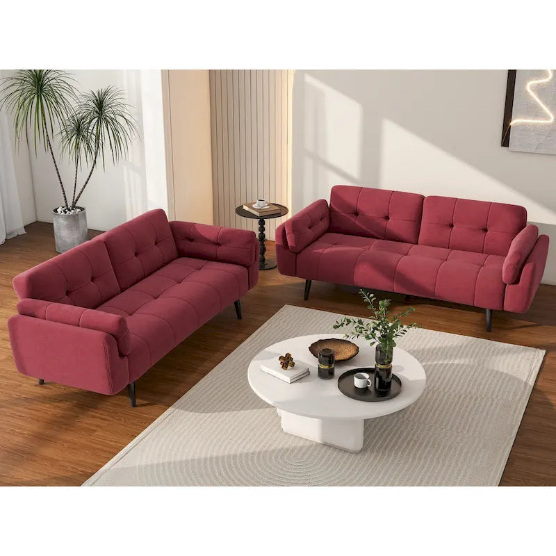 Canapé futon convertible, multicolore, clic-clac, ensemble 2 places