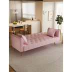 Canapé-lit pliable convertible 2 places gris/beige/bleu/rose/vert