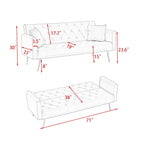 Canapé-lit pliable convertible 2 places gris/beige/bleu/rose/vert