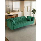 Canapé-lit pliable convertible 2 places gris/beige/bleu/rose/vert