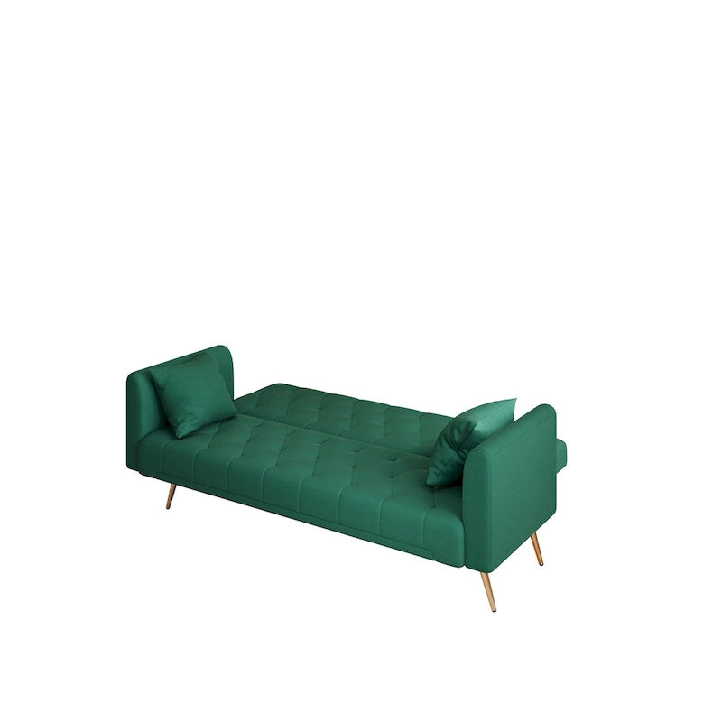 Canapé-lit pliable convertible 2 places gris/beige/bleu/rose/vert