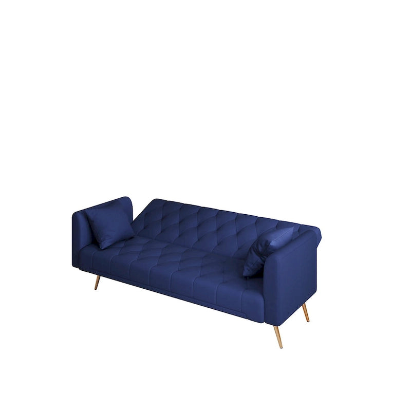 Canapé-lit pliable convertible 2 places gris/beige/bleu/rose/vert