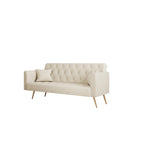 Canapé-lit pliable convertible 2 places gris/beige/bleu/rose/vert