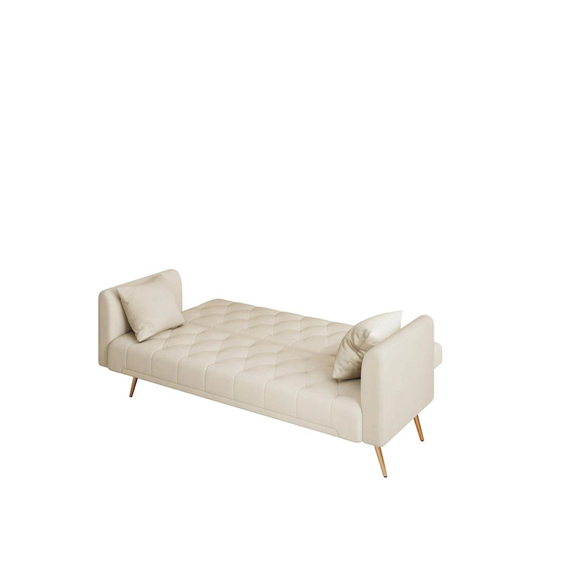 Canapé-lit pliable convertible 2 places gris/beige/bleu/rose/vert