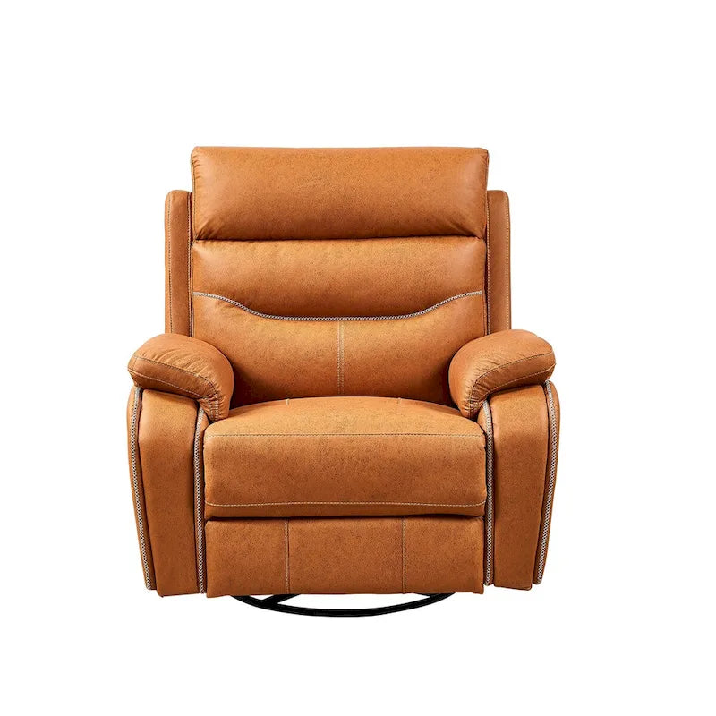Fauteuil inclinable, pivotant et berçant pour 1 personne, marron-jaune/gris