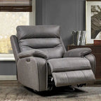 Fauteuil inclinable, pivotant et berçant pour 1 personne, marron-jaune/gris