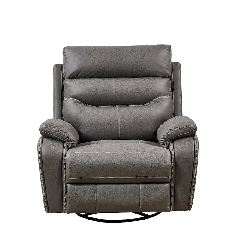 Fauteuil inclinable, pivotant et berçant pour 1 personne, marron-jaune/gris
