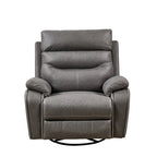 Fauteuil inclinable, pivotant et berçant pour 1 personne, marron-jaune/gris
