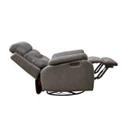 Fauteuil inclinable, pivotant et berçant pour 1 personne, marron-jaune/gris
