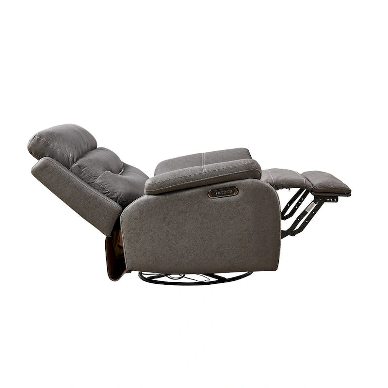 Fauteuil inclinable, pivotant et berçant pour 1 personne, marron-jaune/gris