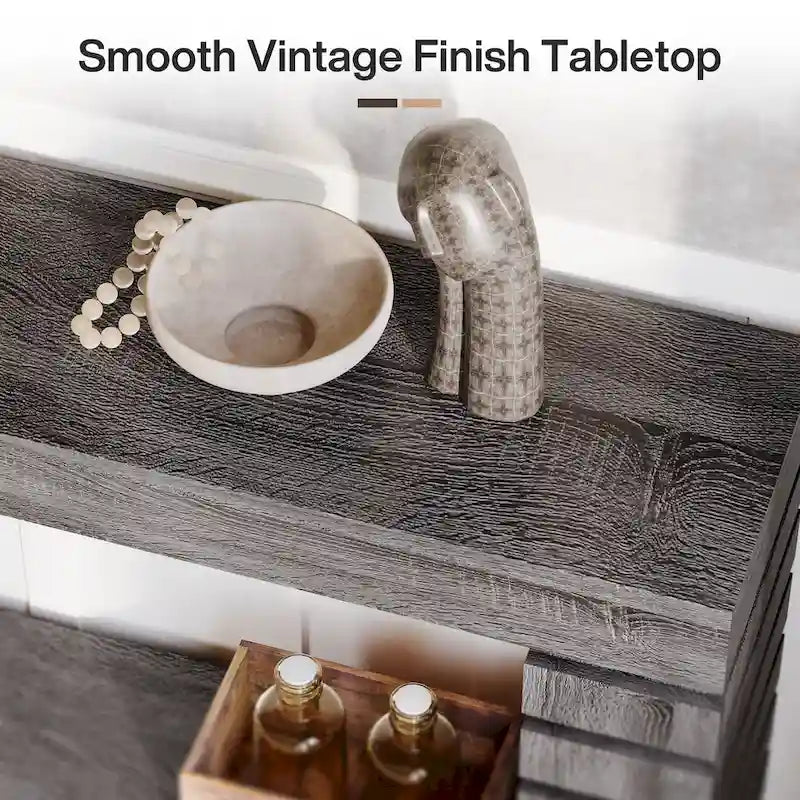 Console Table Marron Style Vintage, Table d'Appoint Étroite pour 1 Personne, pour Entrée / Salon
