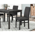 Chaises d'appoint en lin rembourrées chêne antique / charbon de bois noir, lot de 2
