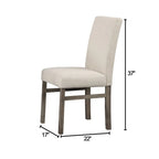 Chaises d'appoint en lin rembourrées chêne antique / charbon de bois noir, lot de 2