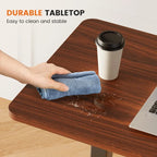 Bureau mobile de lit réglable marron/blanc avec roulettes verrouillables — 1 personne