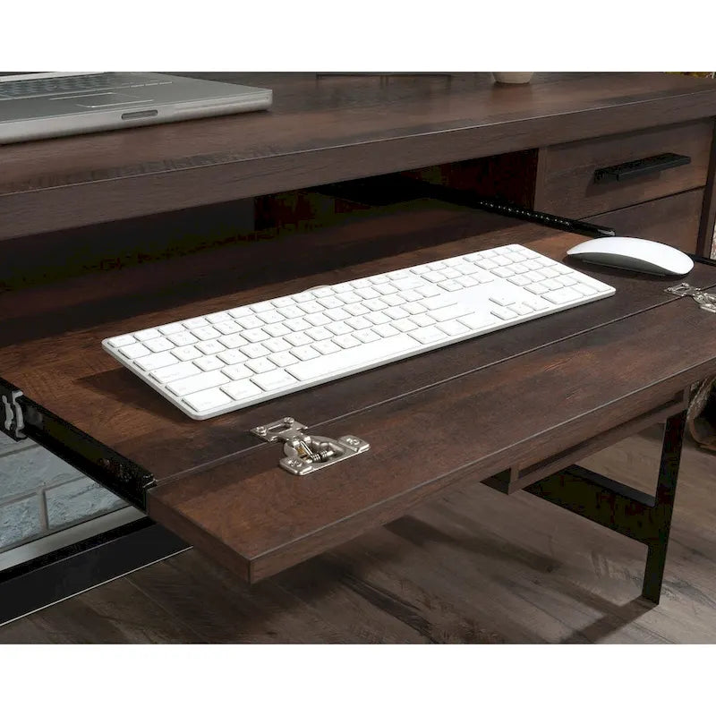 Bureau informatique bleu indigo avec rangement, 1 personne