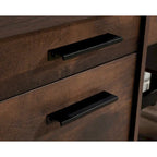 Bureau informatique bleu indigo avec rangement, 1 personne