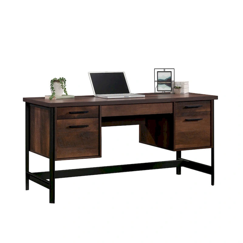 Bureau informatique bleu indigo avec rangement, 1 personne