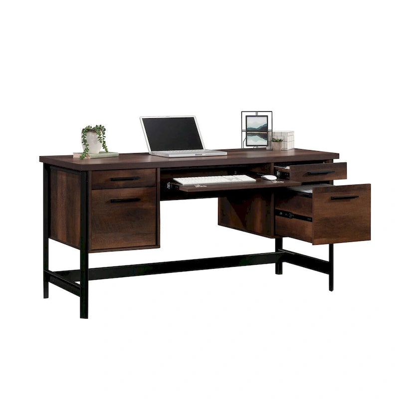 Bureau informatique bleu indigo avec rangement, 1 personne