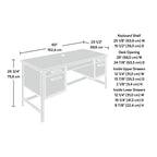 Bureau informatique bleu indigo avec rangement, 1 personne