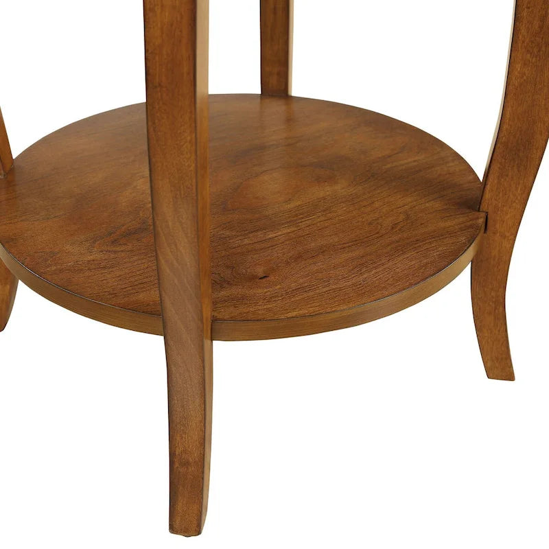 Table d'appoint ronde en bois, noyer foncé, 1 personne, 45,7 cm (diamètre) x 61 cm (H)