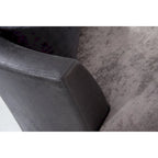 Fauteuil tonneau gris bicolore, pivotant et à roulettes, 2 places