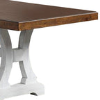 Table à manger rectangulaire noire et marron avec rallonge, pour 4 à 6 personnes