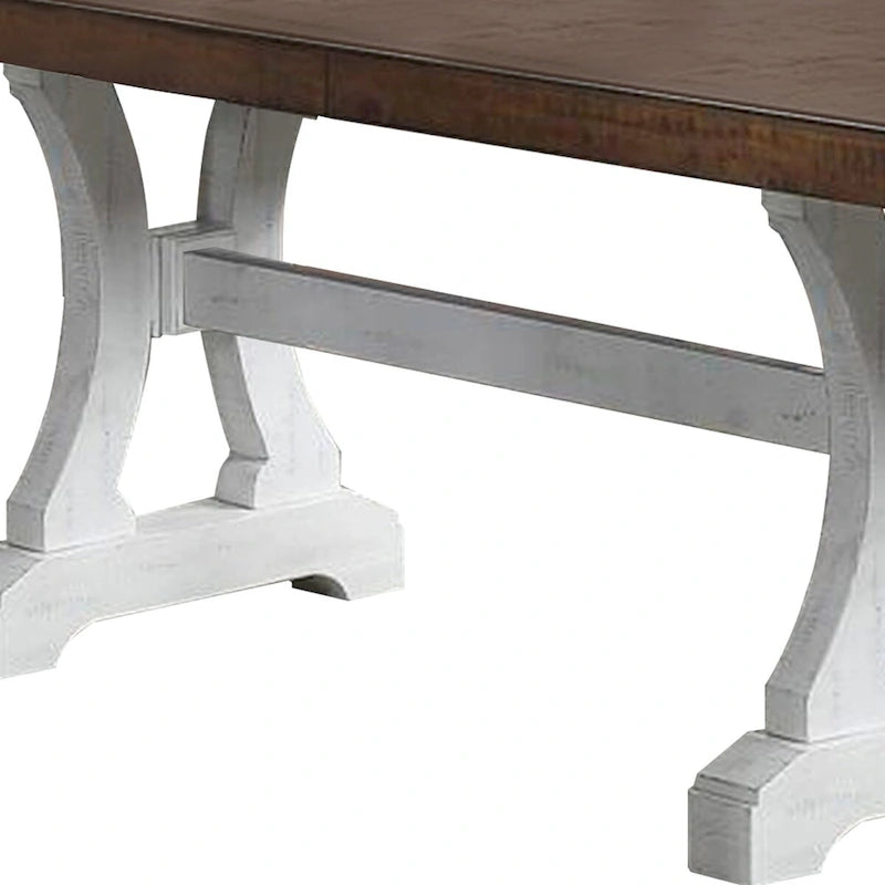 Table à manger rectangulaire noire et marron avec rallonge, pour 4 à 6 personnes
