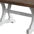 Table à manger rectangulaire noire et marron avec rallonge, pour 4 à 6 personnes