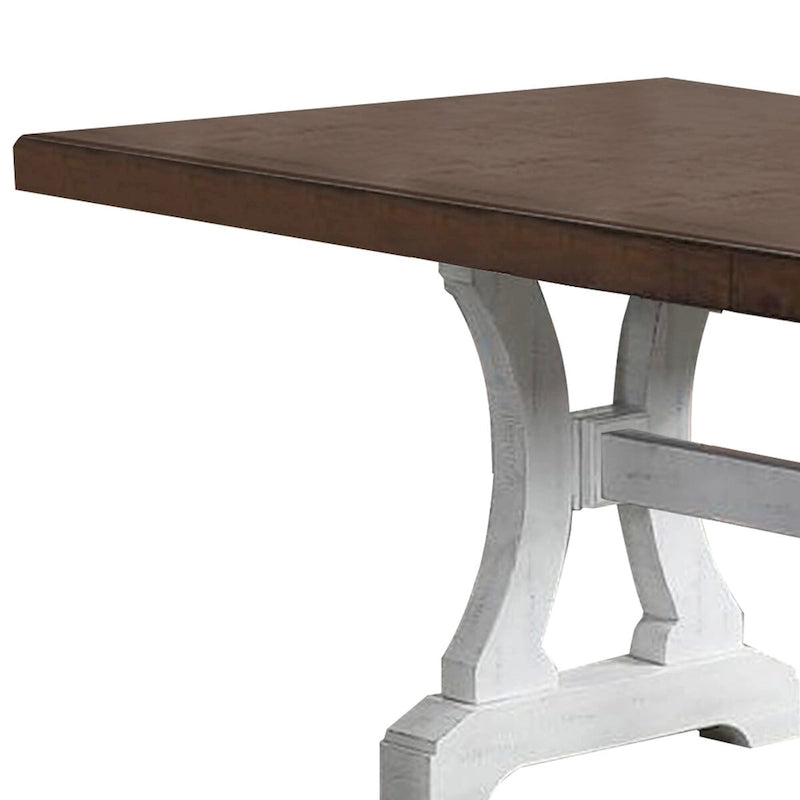 Table à manger rectangulaire noire et marron avec rallonge, pour 4 à 6 personnes