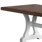 Table à manger rectangulaire noire et marron avec rallonge, pour 4 à 6 personnes