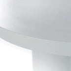 Table d'appoint ronde en béton blanc, piètement abstrait, 1 personne