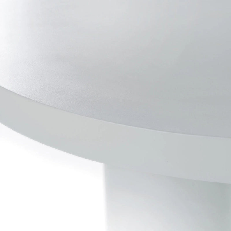 Table d'appoint ronde en béton blanc, piètement abstrait, 1 personne