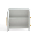 Armoire d'appoint avec porte miroir Chêne rustique / Blanc / Noir, style moderne, simple