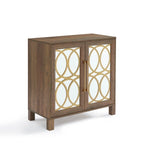 Armoire d'appoint avec porte miroir Chêne rustique / Blanc / Noir, style moderne, simple