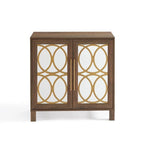Armoire d'appoint avec porte miroir Chêne rustique / Blanc / Noir, style moderne, simple