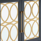 Armoire d'appoint avec porte miroir Chêne rustique / Blanc / Noir, style moderne, simple