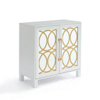 Armoire d'appoint avec porte miroir Chêne rustique / Blanc / Noir, style moderne, simple